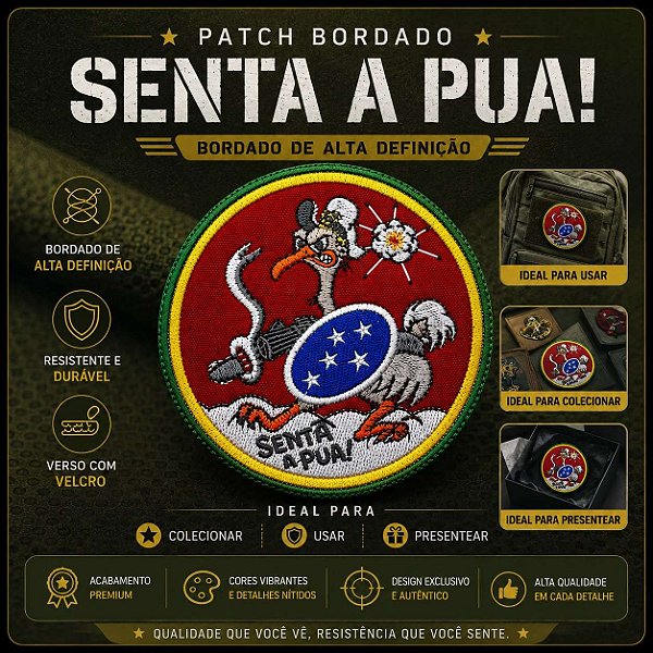 Patch Bordado Senta a Púa 9,5 x 9,5