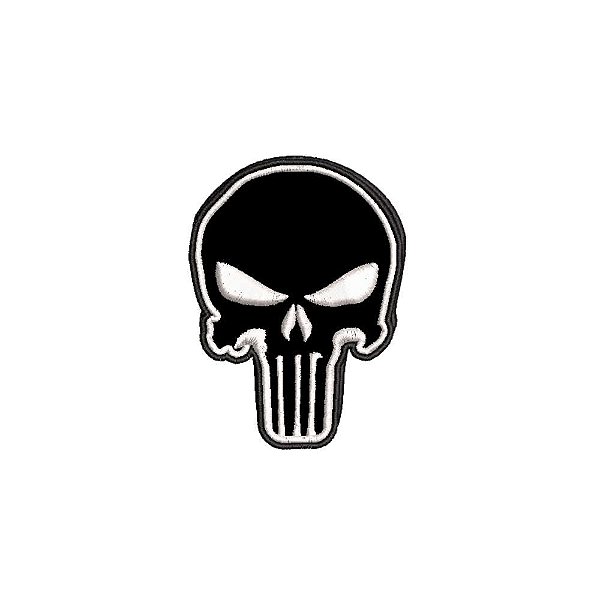 Patch Bordado CAVEIRA PUNISHER 2 7 x 5 CM