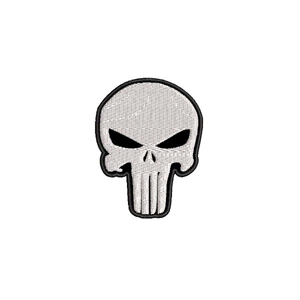 Patch Bordado CAVEIRA PUNISHER 7 x 5 CM
