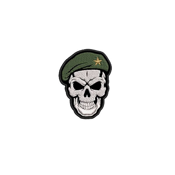 Patch Bordado CAVEIRA 7,5 x 5,5 CM