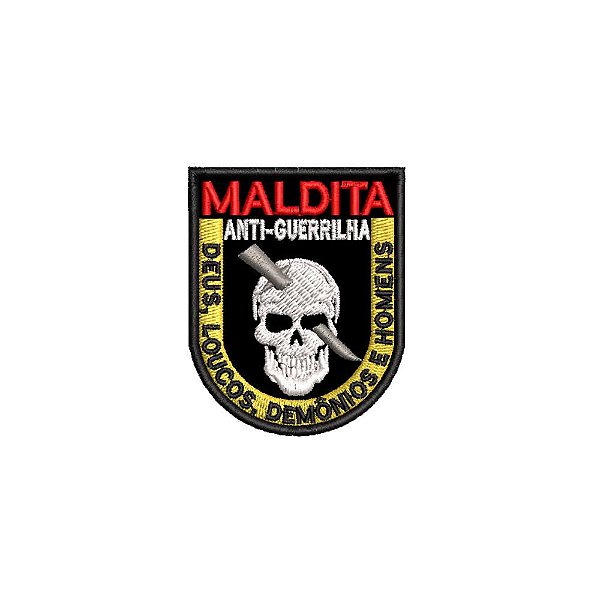 Patch Bordado CAVEIRA MALDITA ANTI-GUERRILHA 6,5 x 5 CM
