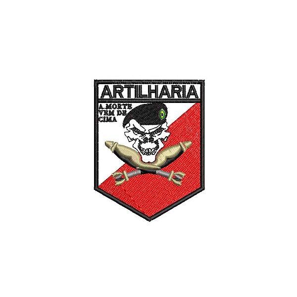 Patch Bordado ARTILHARIA A MORTE VEM DE CIMA 6 x 8 CM