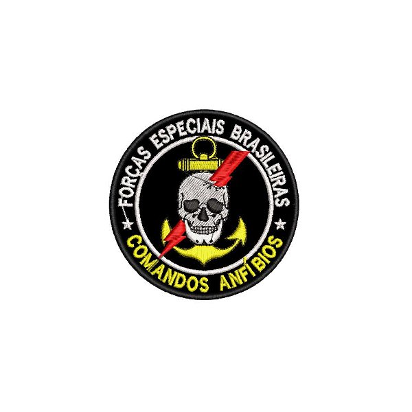 Patch Bordado COMANF COMANDOS ANFÍBIOS 8 x 8 CM