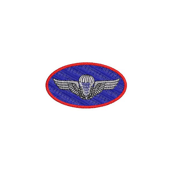 Patch Bordado elipse paraquedista MESTRE DE SALTO 8 x 4,5 cm