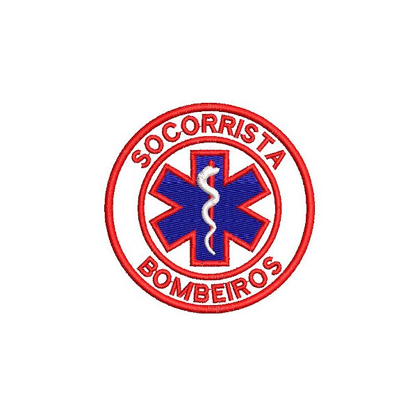 Patch Bordado SOCORRISTA BOMBEIROS 8 X 8 CM