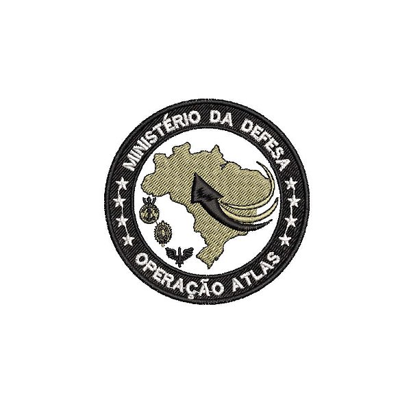 Patch Bordado OPERAÇÃO ATLAS 2 7,5 X 7,5 CM