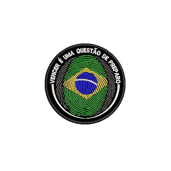 Patch Bordado VENCER É UMA QUESTÃO DE PREPARO 7 X 7 CM