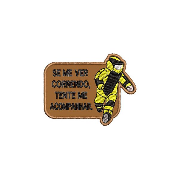 Patch Bordado SE ME VER CORRENDO 8 X 6 CM