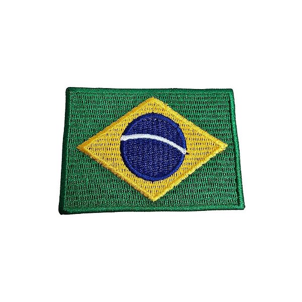 Patch Termocolante Bordado Bandeira Do Brasil 7 x 4,5 cm