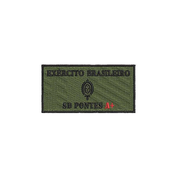 Bordado EB Sutache Bordado para GANDOLETA com Brasão Bordado e Tipo Sanguineo 10 X 5 CM