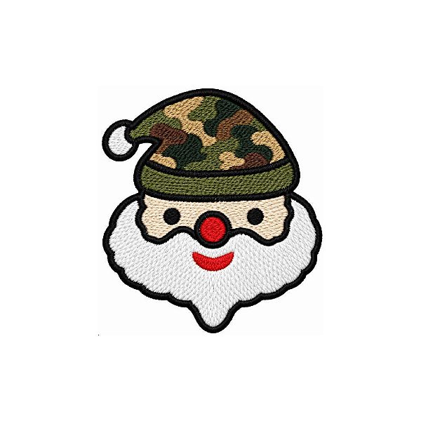 Patch Bordado Papai Noel Militar 7 x 6 CM