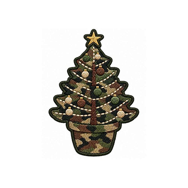 Patch Bordado Arvore de Natal Camuflada 10 x 7 CM