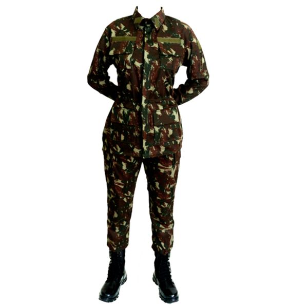 Farda EB Feminina Alto Padrão Alta Solidez Lisa Com os 3 Sutaches Bordados + 2 emb gola + bandeira emb + botão do braçal