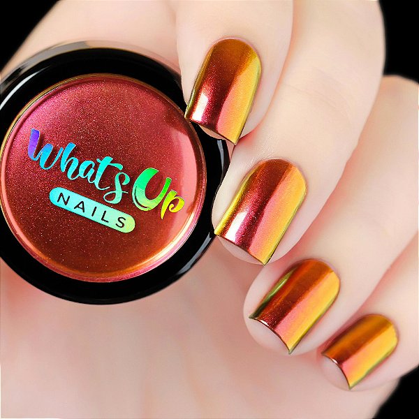 Pó Para Unhas Efeito Multi Cromado Whats Up Nails - Sunset