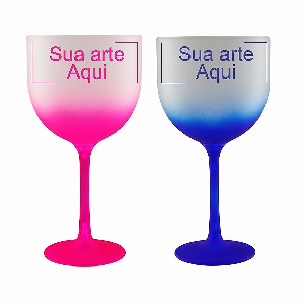 TAÇA GIN 550ml DEGRADÊ PERSONALIZADO FRENTE E VERSO COR ÚNICA