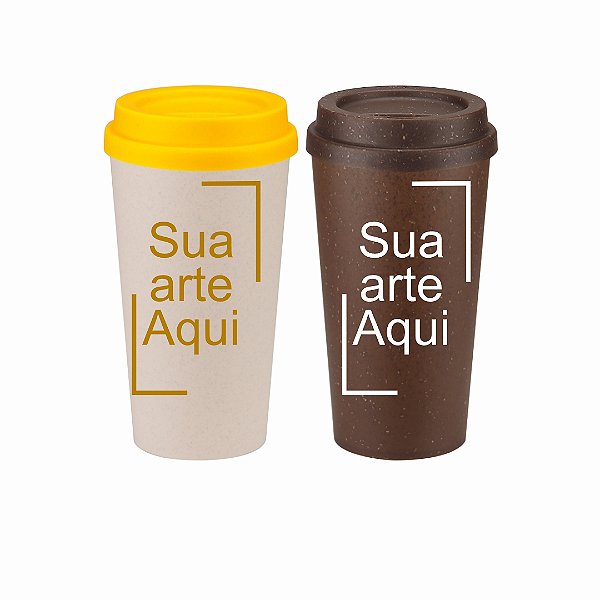 COPO ECO 400ml COM TAMPA BUCK PERSONALIZADO FRENTE E VERSO COR ÚNICA