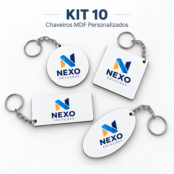 Kit 10 Chaveiros MDF Personalizados