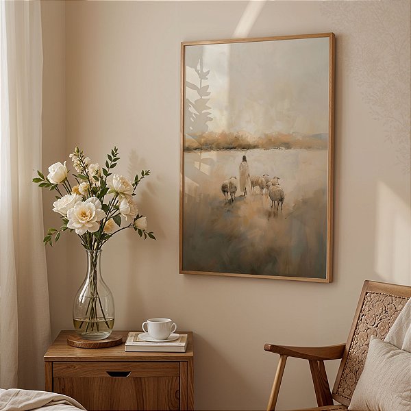 Quadro Jesus Apascenta as ovelhas