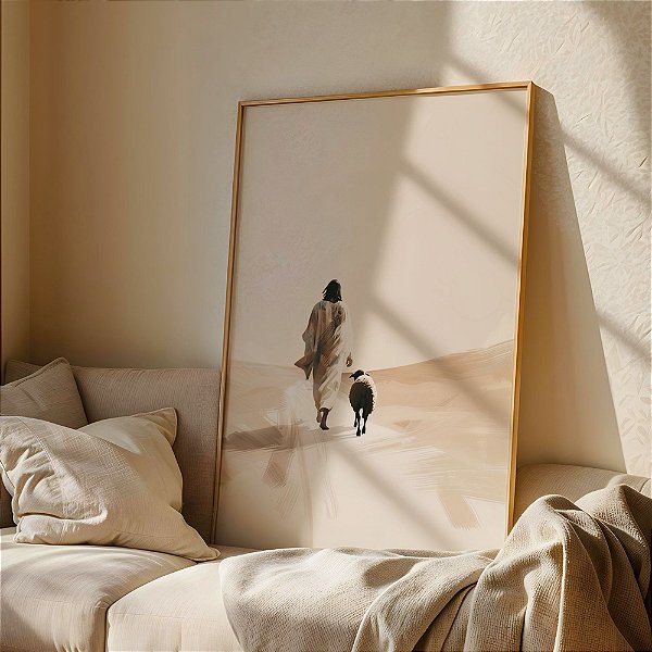 Quadro Jesus e a Ovelha