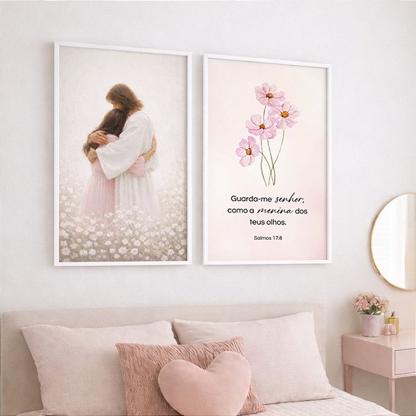 Kit 2 Quadros Menina dos Meus Olhos