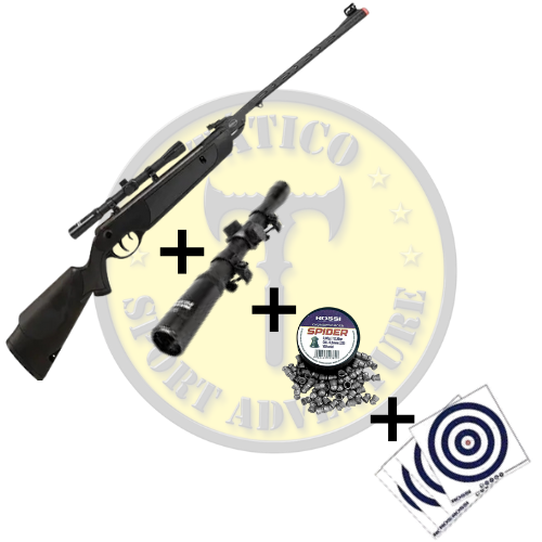 CARABINA DE PRESSÃO ROSSI DIONE SPORT HM 5,5 MM + LUNETA 4x20 + CHUMBINHO 5.5