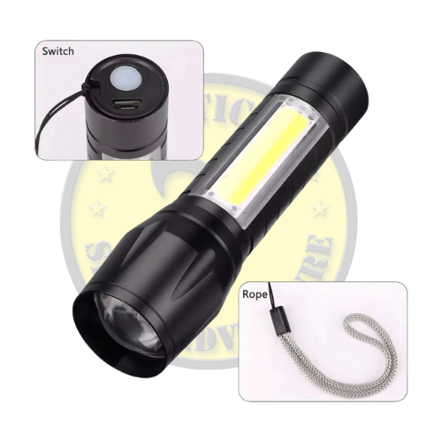 Lanterna Tática LED Marin Mini Recarregável 4000lm Alumínio USB