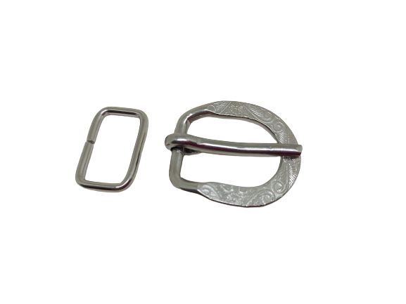 Fivela cabeçada Inox 20MM Bordada  C/Passador 916-B