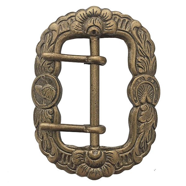 Fivela guaiaca bonezinho Alpaca envelhecida Fiv 143 48mm