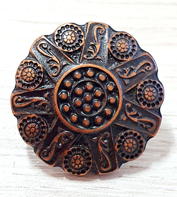 Margarida Parafuso Macho e femea Flor zamac Cobre velho 29mm