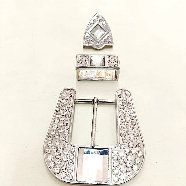 Jogo de Fivela A964/40mm Strass Cristal