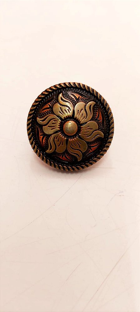 Margarida  Flor 2 zamac ouro velho 29mm macho femea