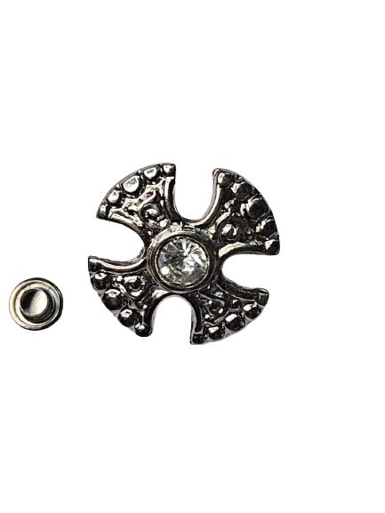 Aplique rebite A1 Niquel Cruz strass 3cm fm7692
