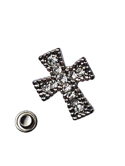 Aplique rebite A2 Cruz strass 3cm FM 7650