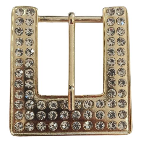 Fivela Americana Ouro Strass Cristal FM 2341/ 40mm