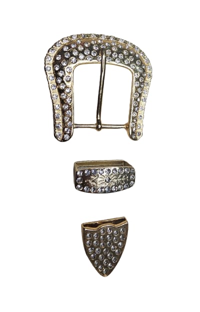 Jogo Fivela Americana Ouro Strass Cristal FM 2138/ 43mm