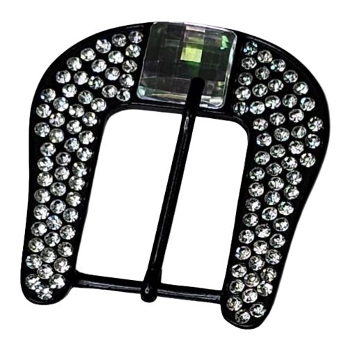 Fivela Americana Preta  Strass Cristal FM 2114 / 40mm