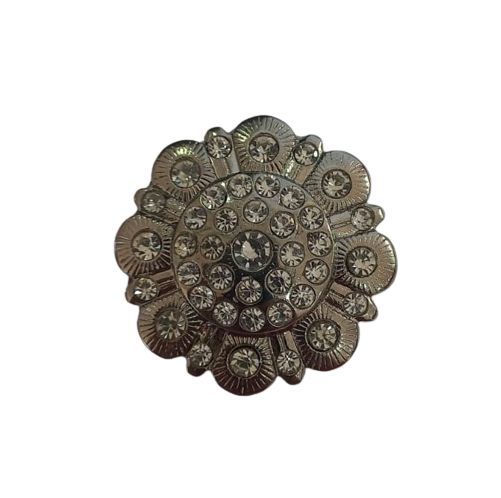 Aplique rebite Flor strass 3cm EM 4447