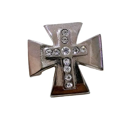 Aplique rebite A5 Cruz strass 3cm