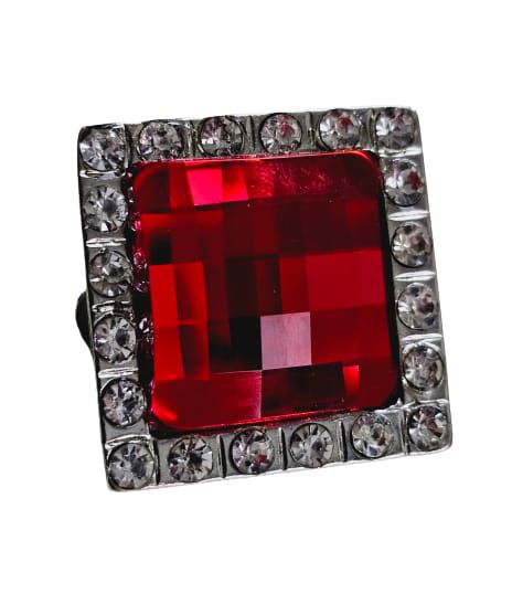 Aplique Strass grande com parafuso VERMELHO