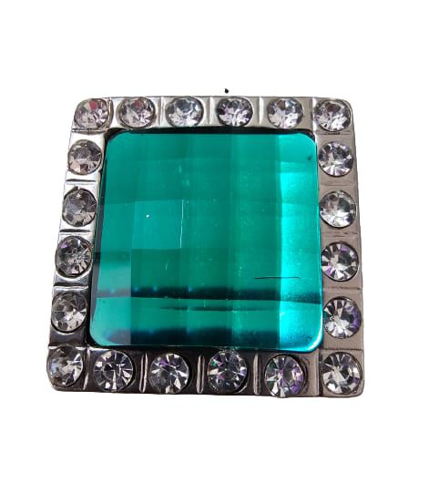 Aplique Strass grande com parafuso Verde escuro