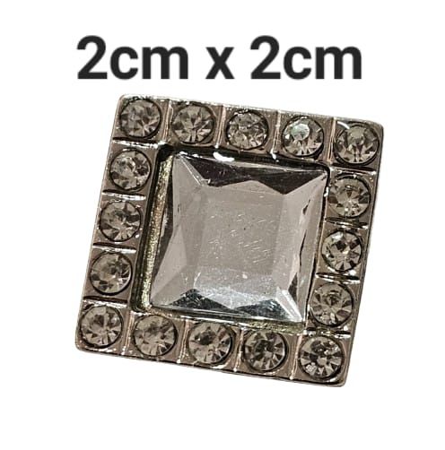 Aplique Strass 2 CM Cristal com rebite