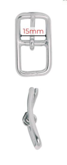 Fivela cabeçada Inox 15MM LIRA ROLIÇA COD100
