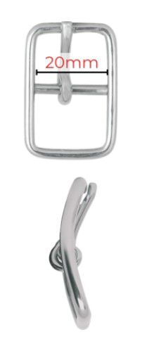 Fivela cabeçada Inox 20MM LIRA ROLIÇA COD101