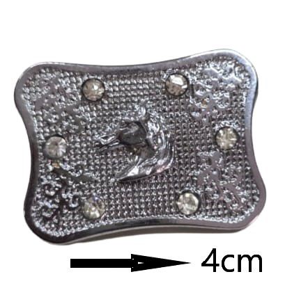 Margarida aplique rebite Cavalo strass retangular