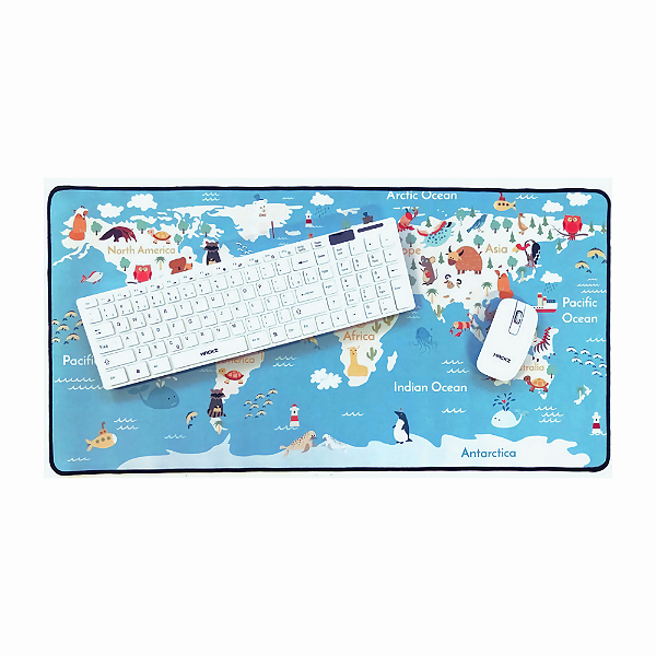 Mouse Pad Gamer Exbom Mapa Mundi Animais MP-7035C