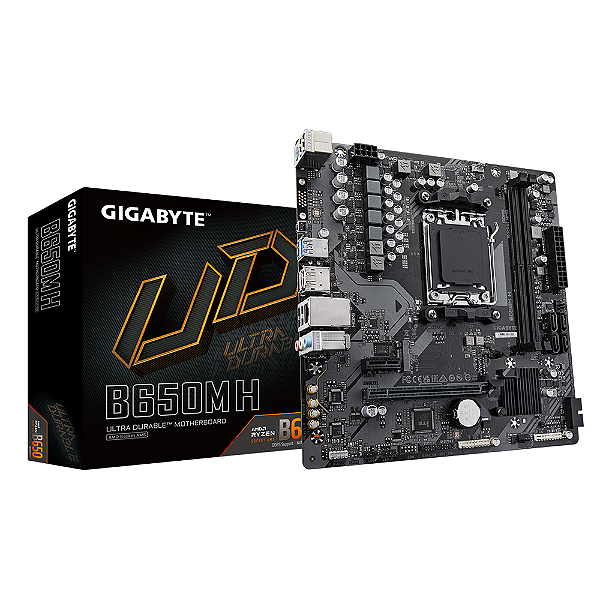 Placa-Mãe Gigabyte B650M H – Socket AM5, DDR5, HDMI/DP, M.2, RGB, Micro ATX