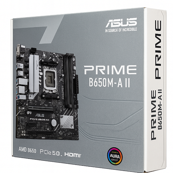 Placa-Mãe ASUS PRIME B650M-A II – AM5, DDR5, PCIe 5.0, 2.5Gb LAN, HDMI/DP, Aura Sync RGB