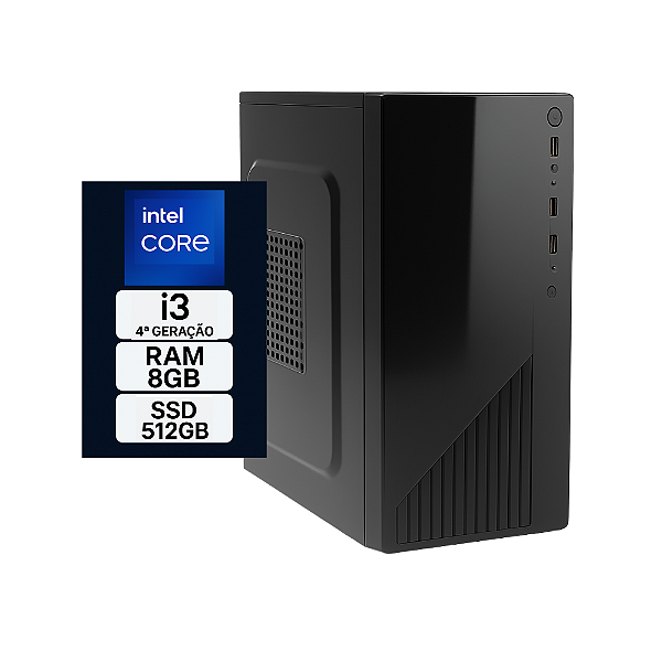 Computador Intel Core i3 4ª Geração | 8GB RAM | SSD 512GB