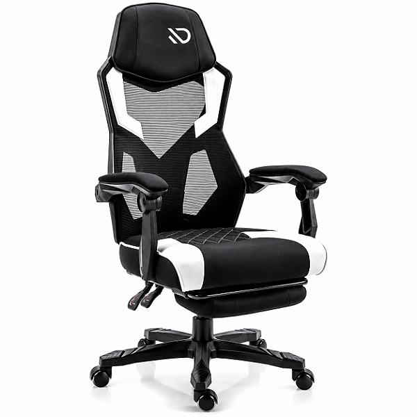 Cadeira Gamer Duex Horizon DX9960BKW Ergonômica Mesh Preta e Branca Ajustável 120kg