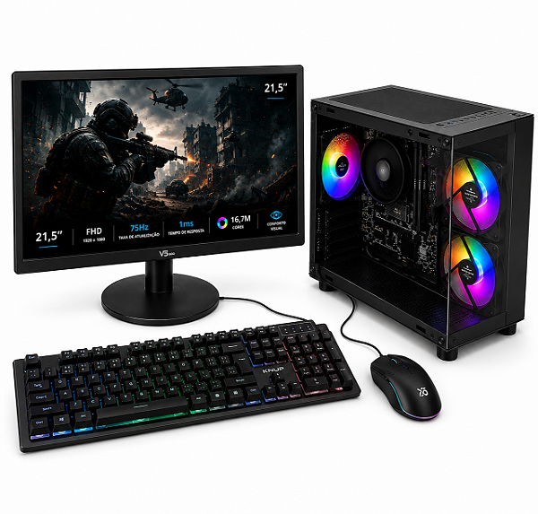 PC Gamer Completo Ryzen 7 5700G Radeon Vega 8 16GB SSD 480GB + Monitor 20"